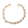 Gold Filled Beaded Paperclip Bracelet sold by RG