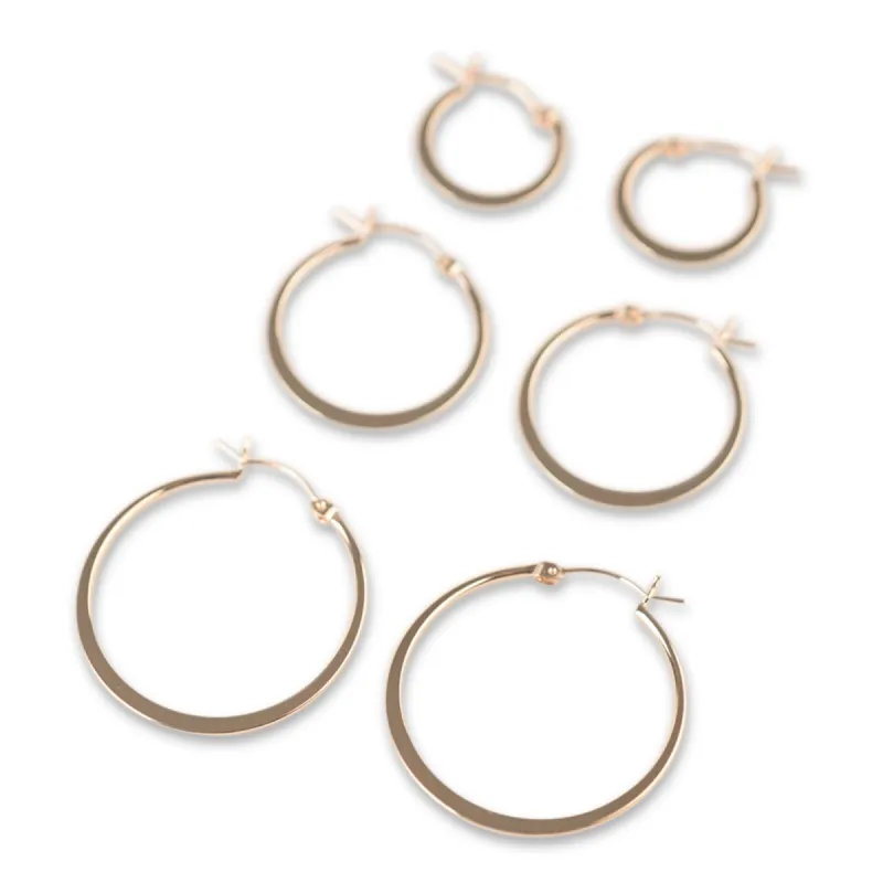 Gold Filled Flat Hoops sold by RG