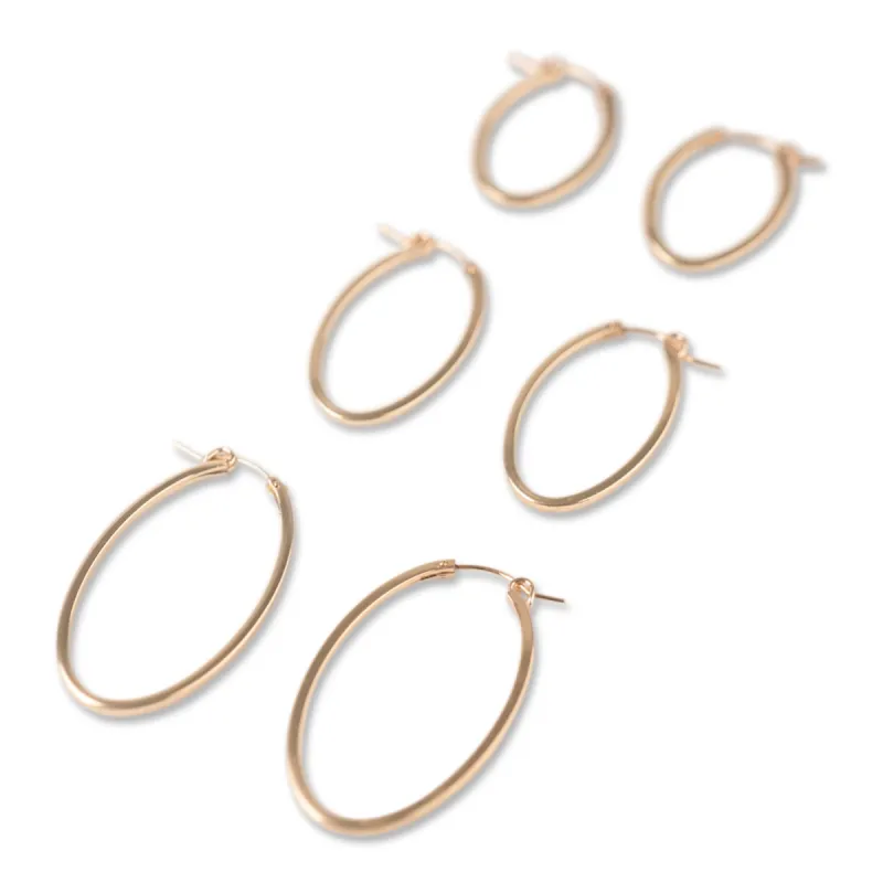 Gold Filled Oval Hoops sold by RG