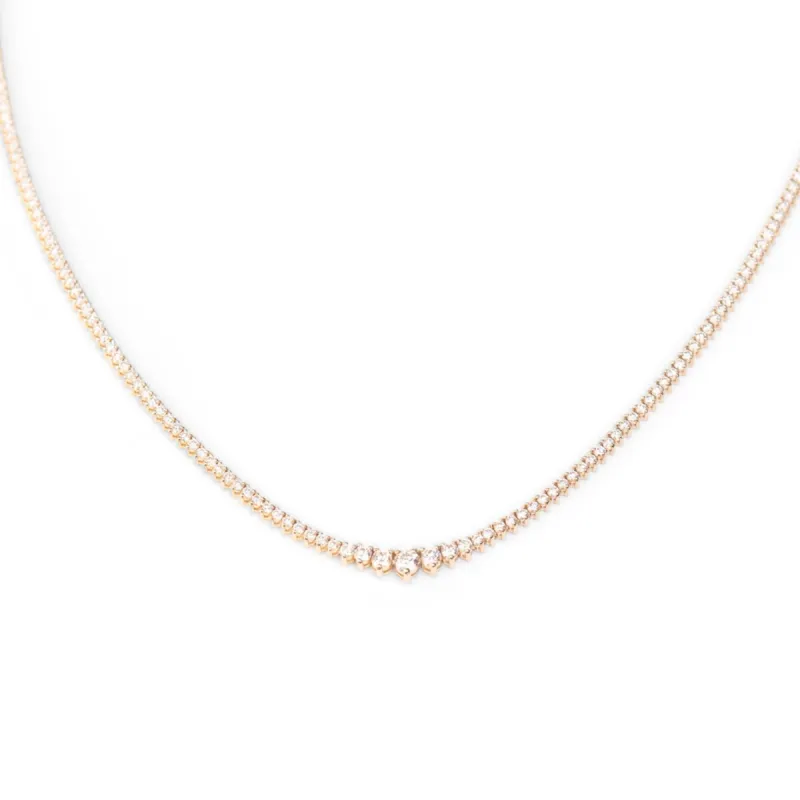 14k Graduated Tennis Necklace | 3.2 CTW sold by RG