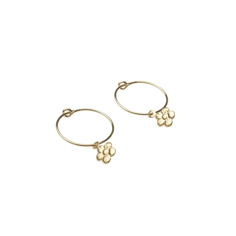 Gold Filled Dainty Flower Hoops sold by RG