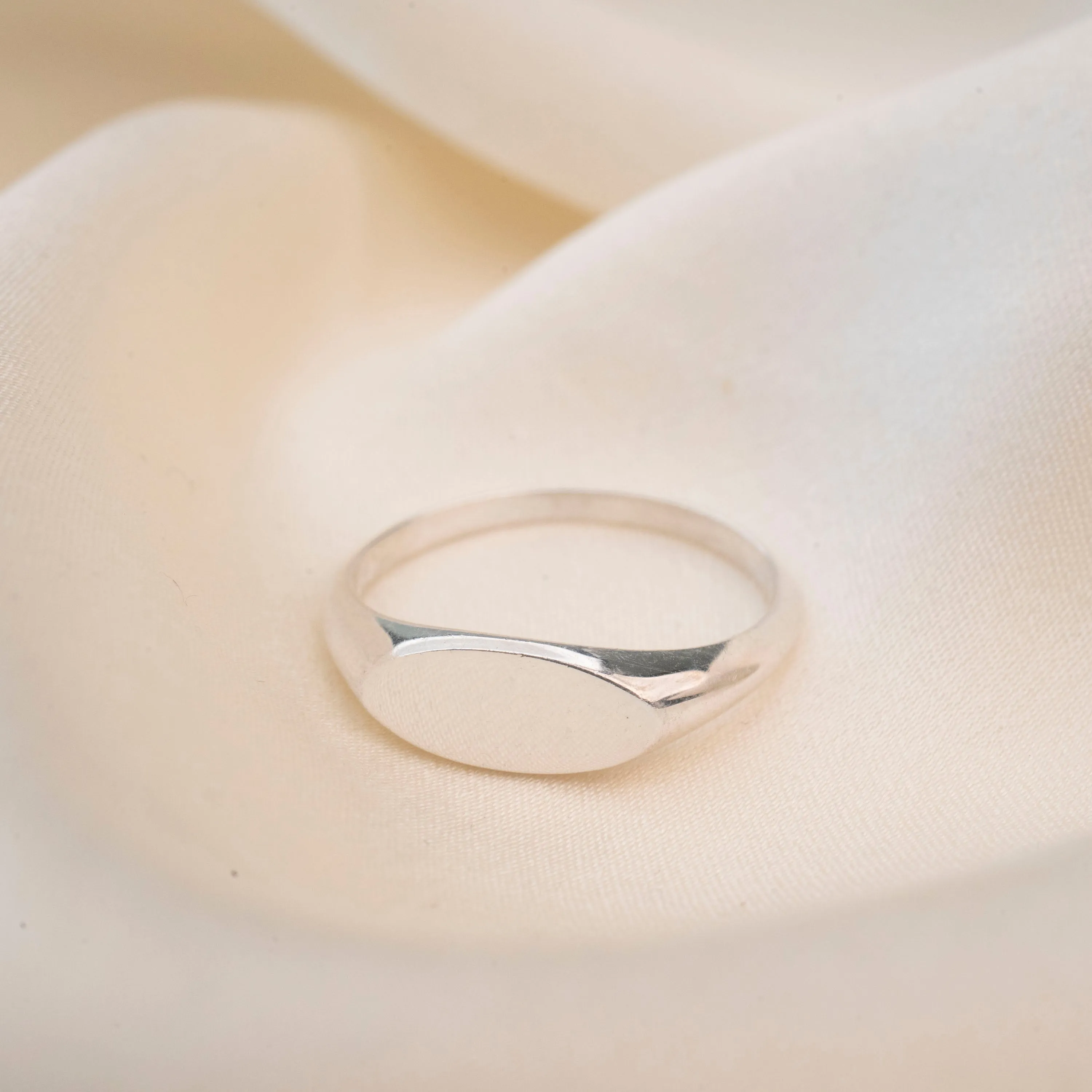 Silver Little Oval Signet Ring sold by RG product image thumbnail 3