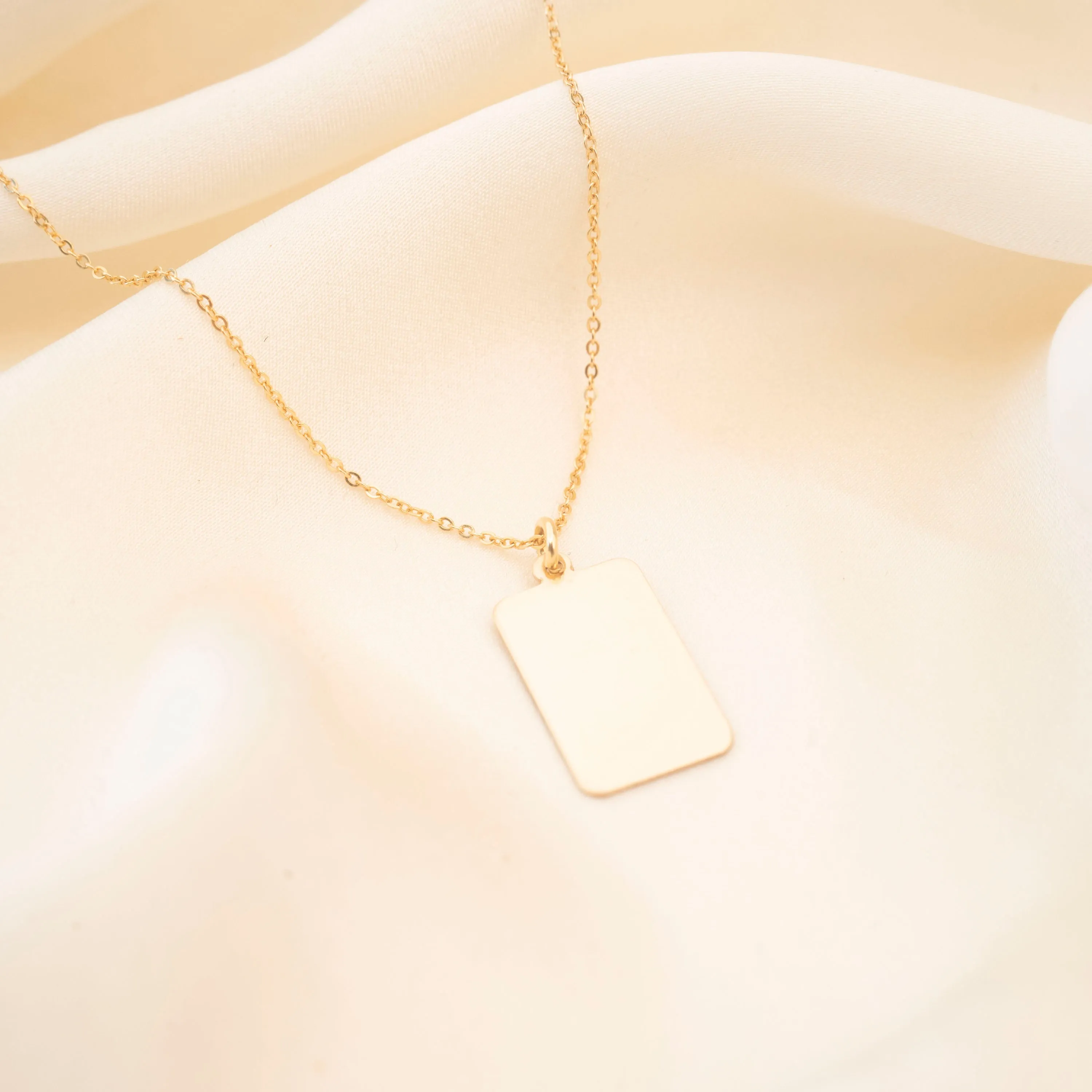 Gold Filled Initial Rectangle Necklace sold by RG product image thumbnail 3