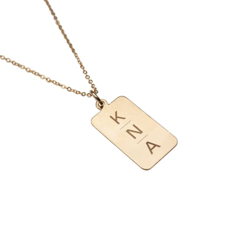 Gold Filled Initial Rectangle Necklace sold by RG