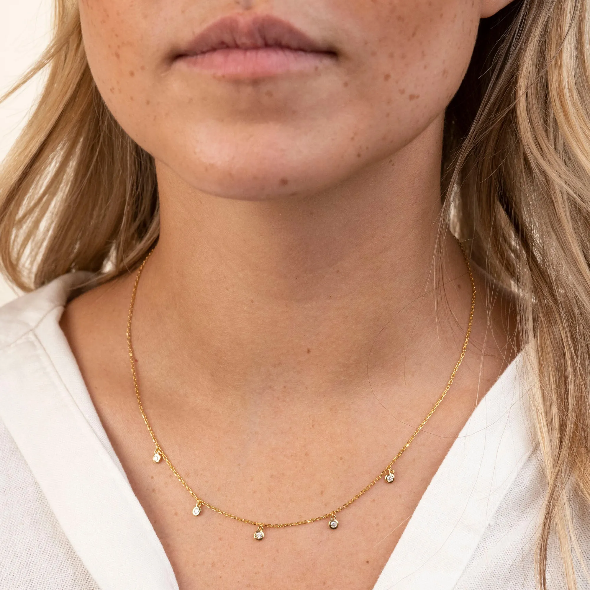 14k 5 Diamond Necklace | 2mm sold by RG product image thumbnail 2