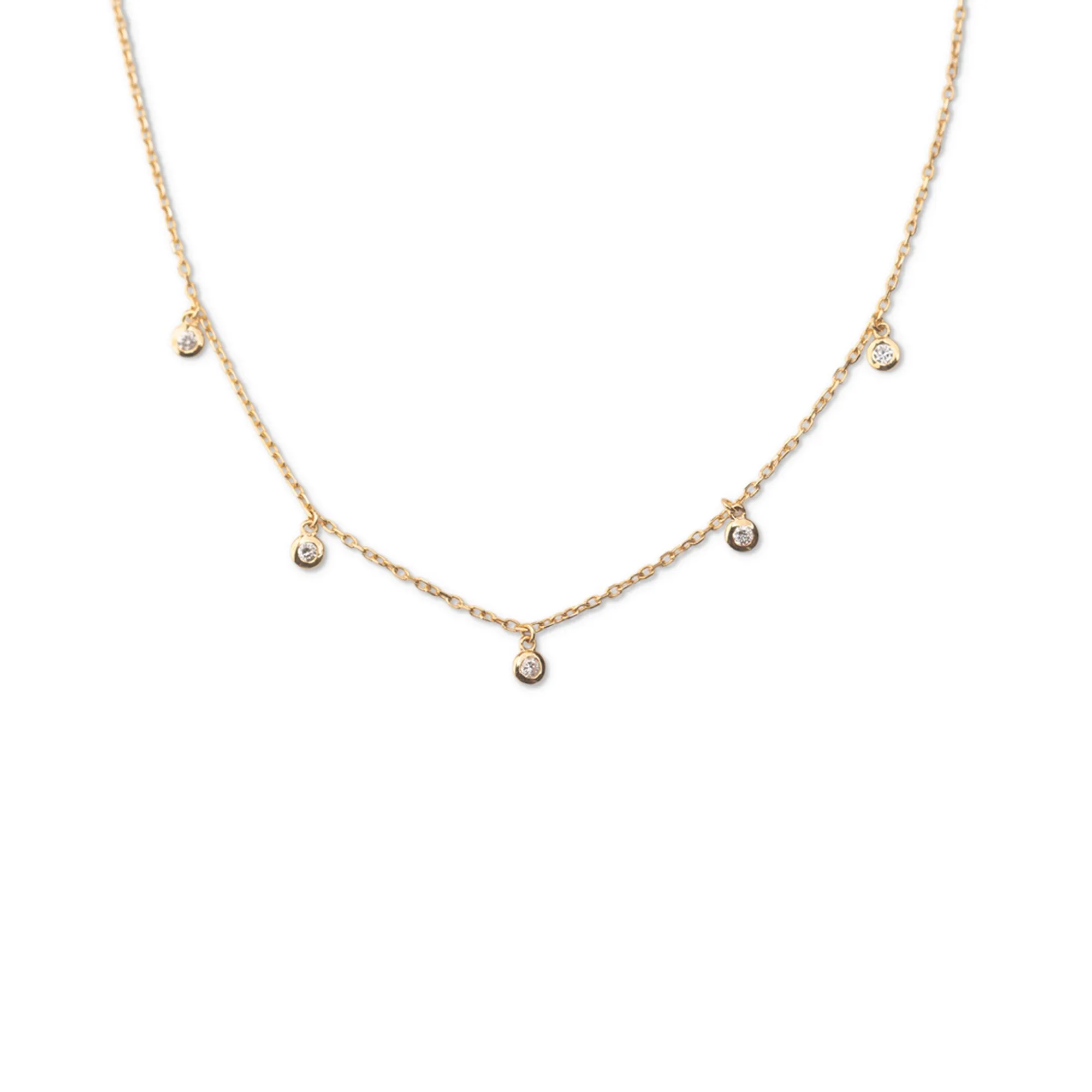14k 5 Diamond Necklace | 2mm sold by RG