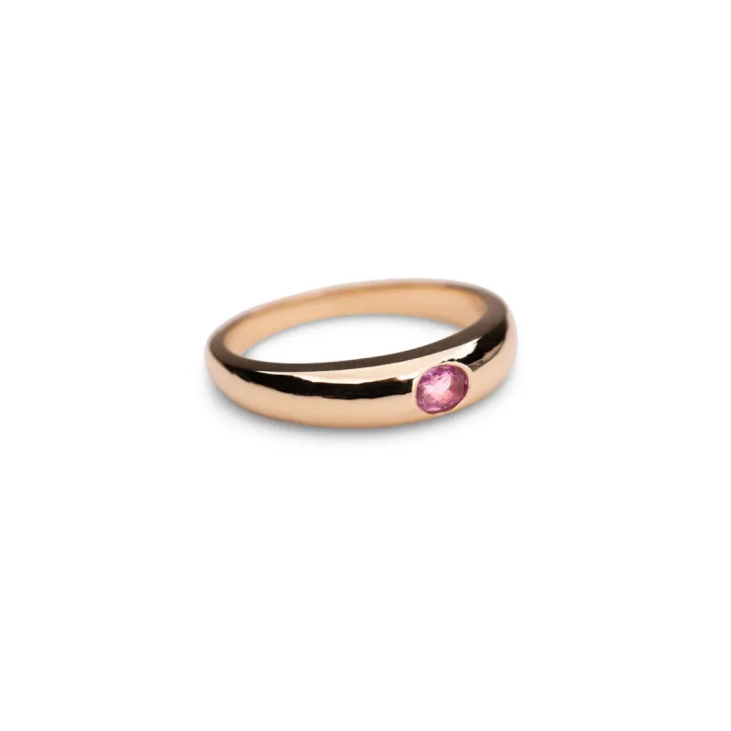 14k Thin Pink Sapphire Dome Ring sold by RG
