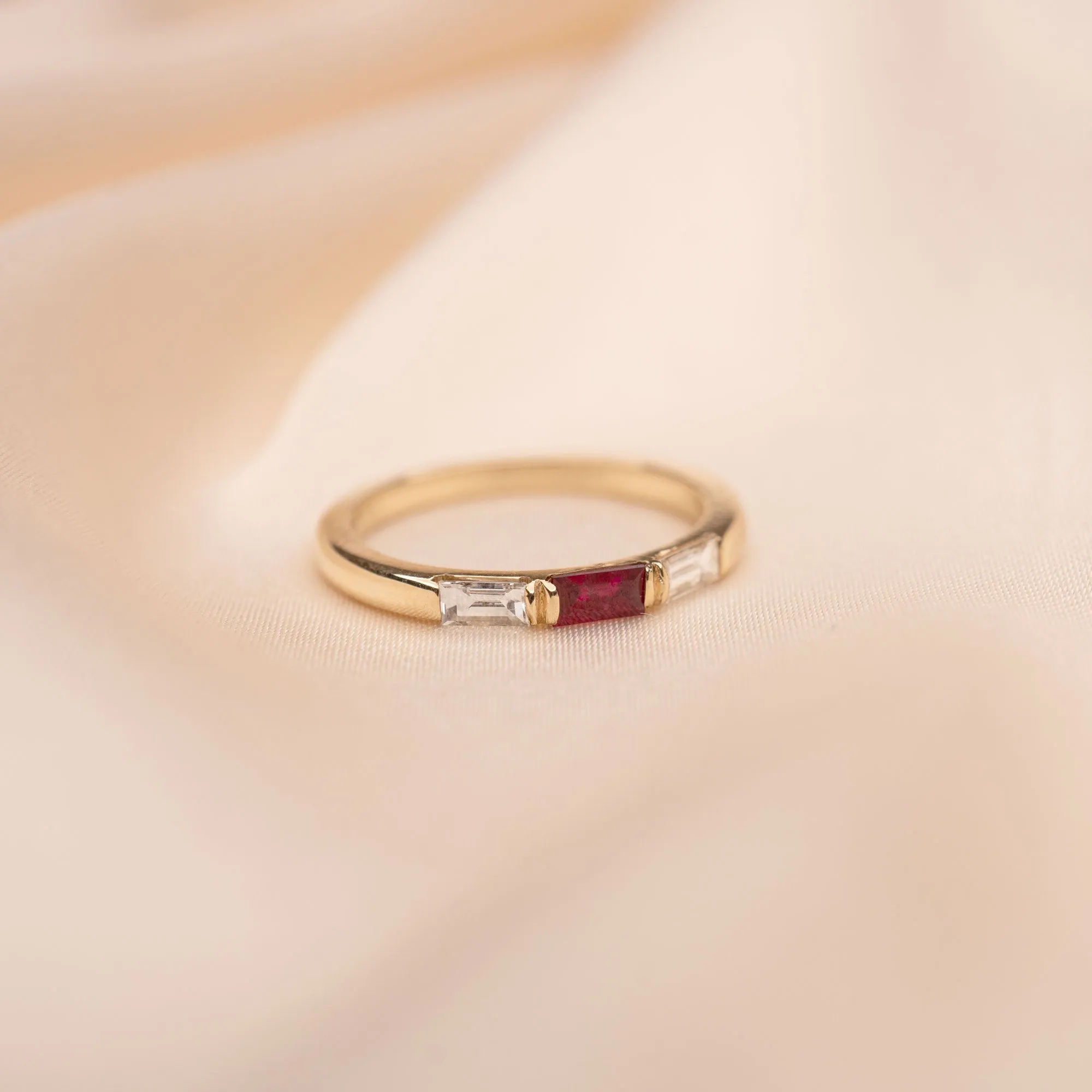 14k Ruby and Diamond Baguette Ring sold by RG product image thumbnail 4