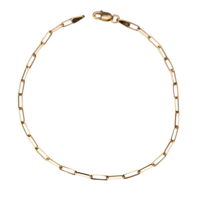 14k Gold Small Paperclip Bracelet sold by RG