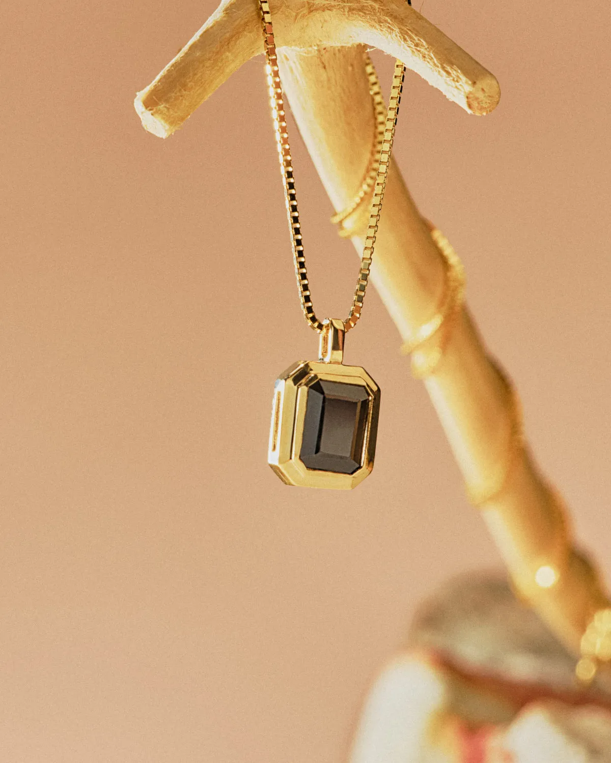 14k Black Onyx Tiered Bezel Necklace sold by RG product image thumbnail 4