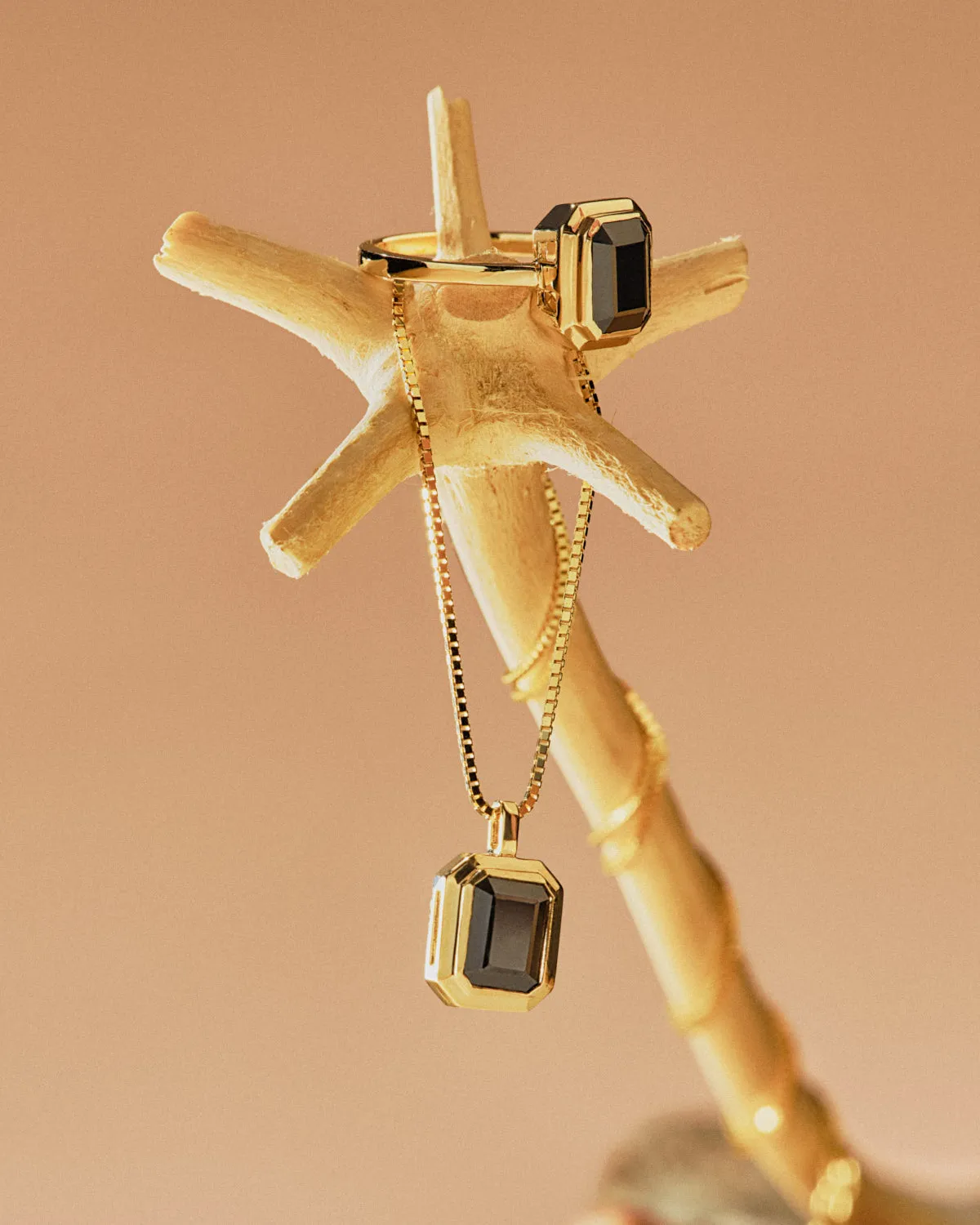 14k Black Onyx Tiered Bezel Necklace sold by RG product image thumbnail 5