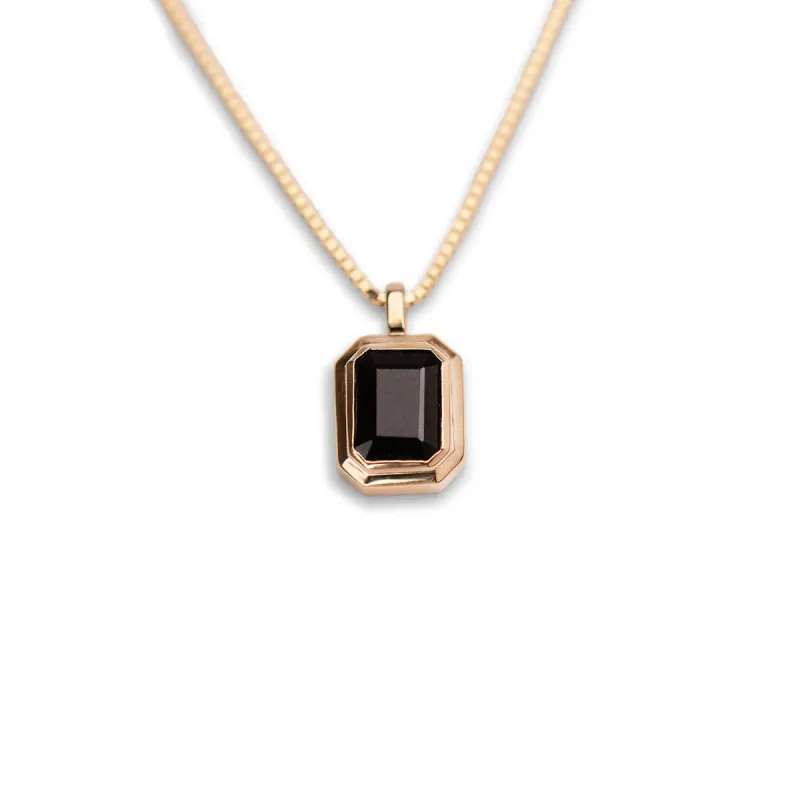 14k Black Onyx Tiered Bezel Necklace sold by RG