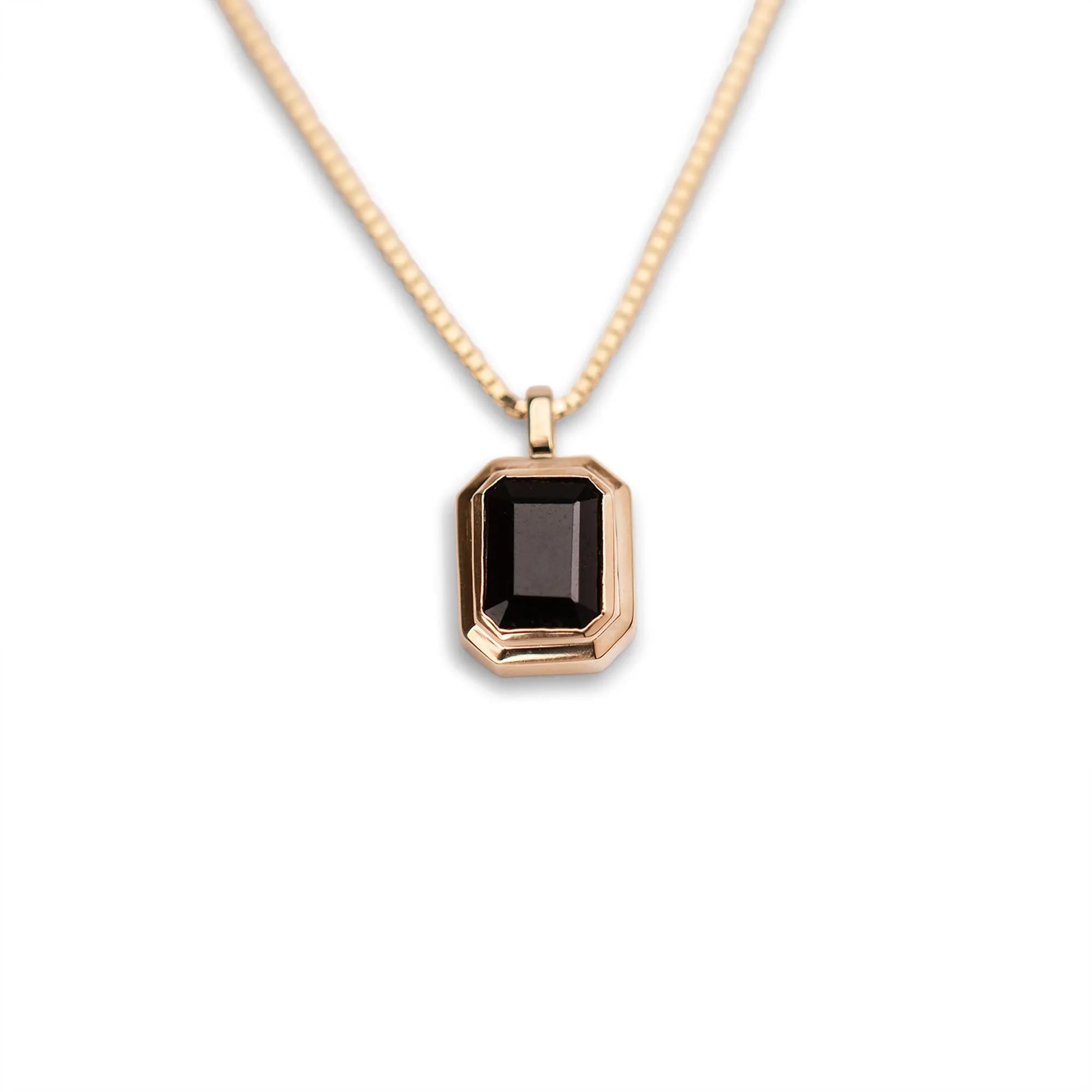 14k Black Onyx Tiered Bezel Necklace sold by RG