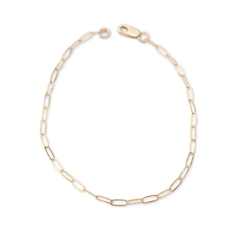 Gold Filled Thin Paperclip Bracelet sold by RG