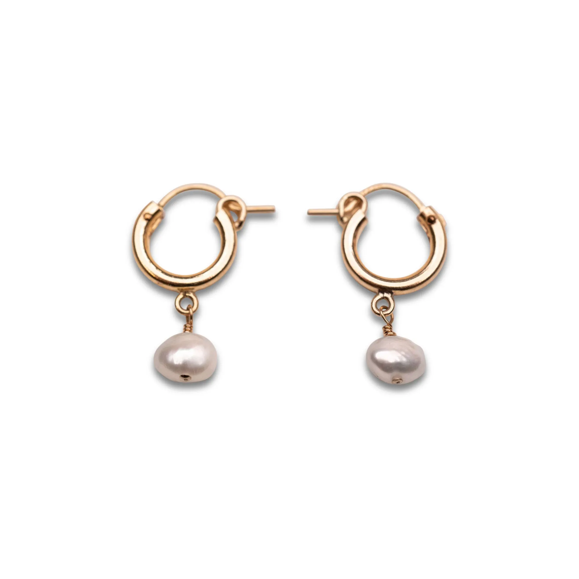Gold Filled Pearl Clasp Hoops sold by RG