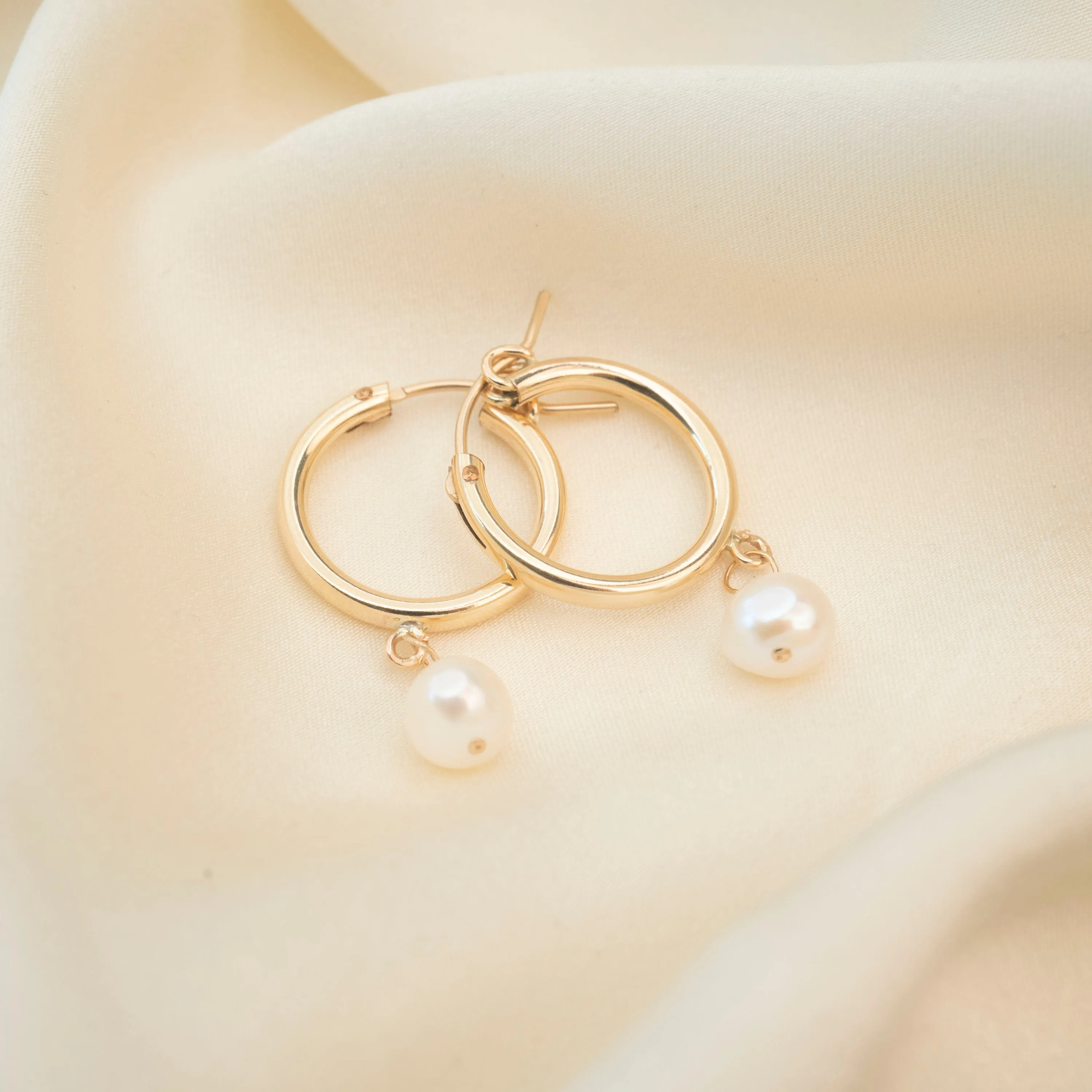 Gold Filled Pearl Clasp Hoops sold by RG product image thumbnail 3