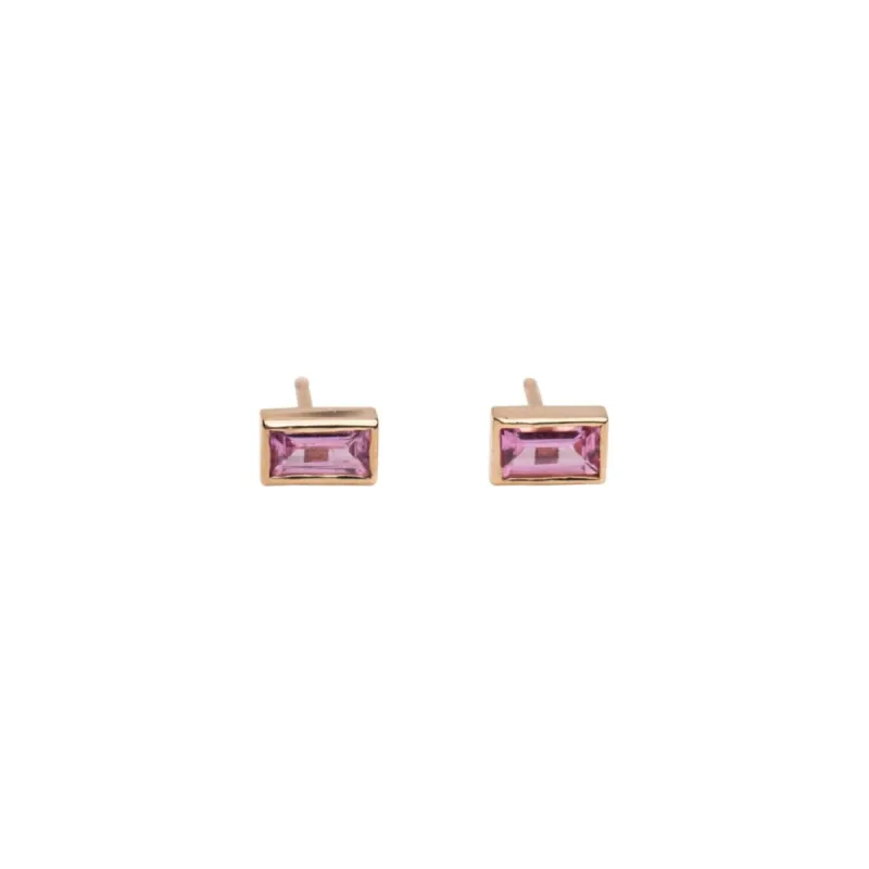 14k Pink Sapphire Baguette Studs sold by RG