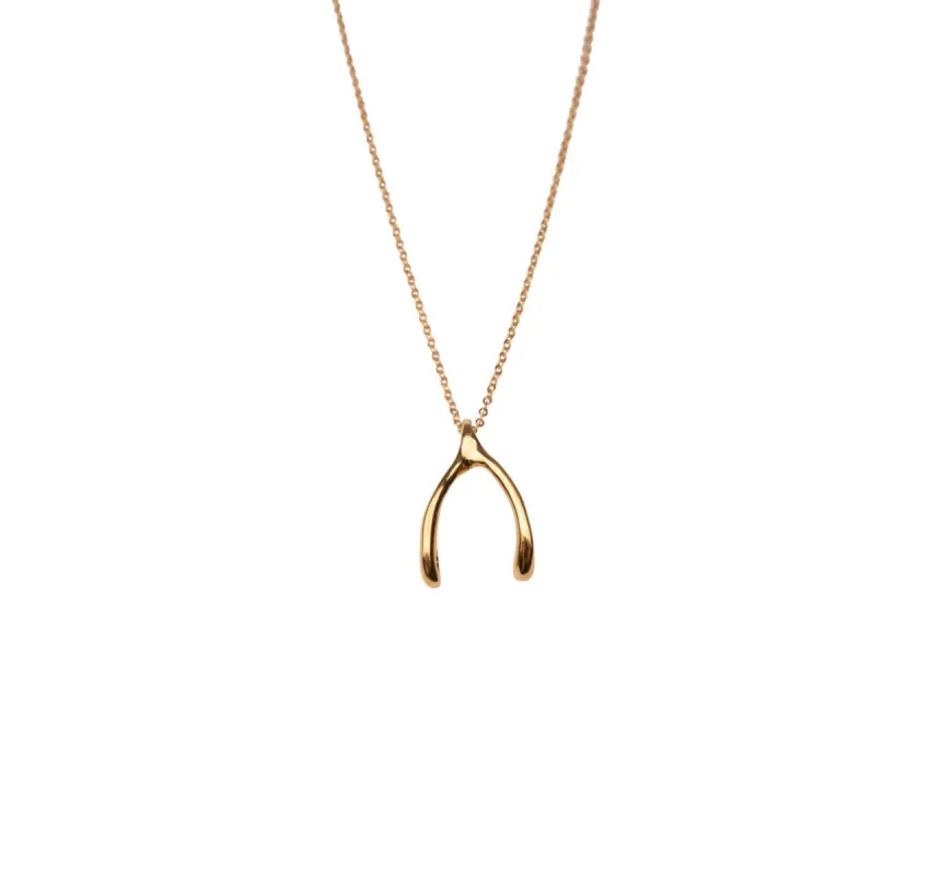 Gold Wishbone Necklace sold by RG