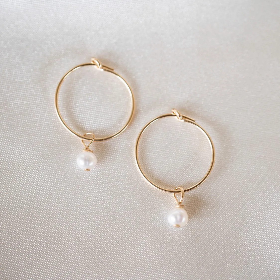 Dainty Pearl Hoops sold by RG product image thumbnail 3