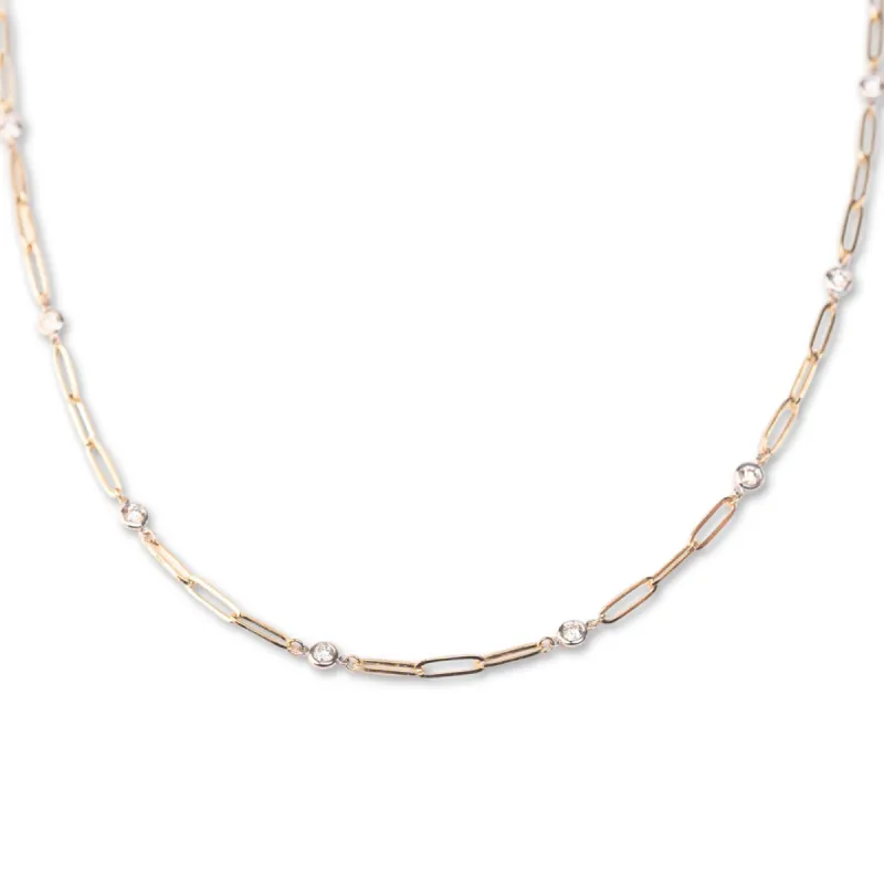 14k Paperclip Diamond Yard Necklace | 1.25 CTW sold by RG