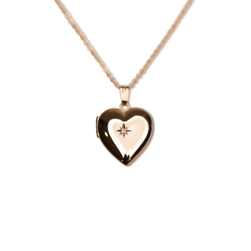 Gold Filled Diamond Heart Locket H15S sold by RG