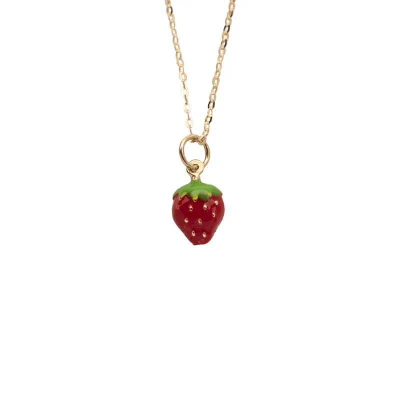 14k Gold Strawberry Necklace sold by RG