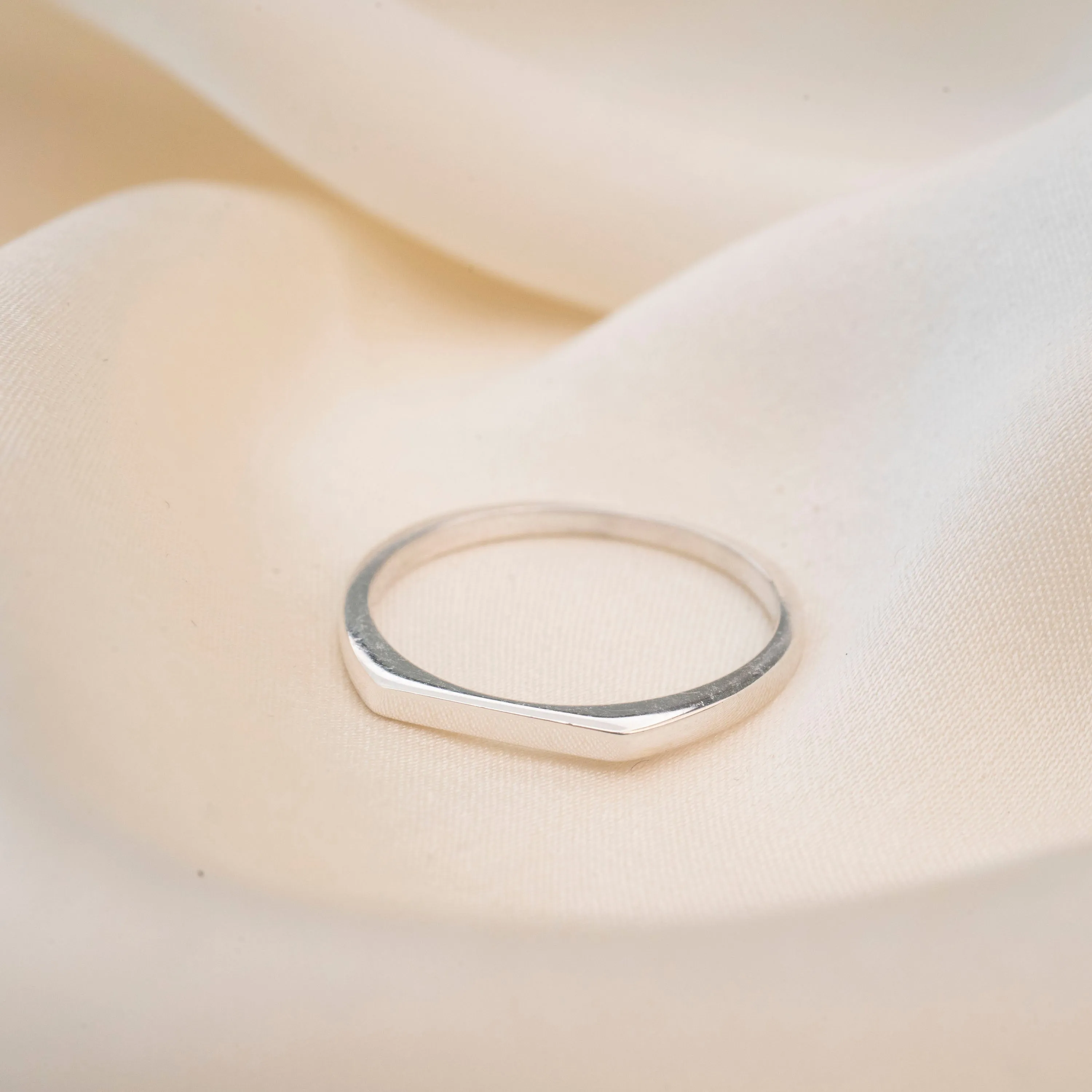 Silver Thin Signet Ring sold by RG product image thumbnail 3