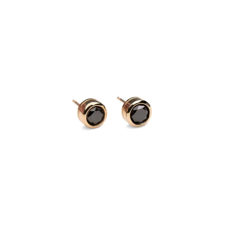 14k Black Diamond Bezel Studs sold by RG