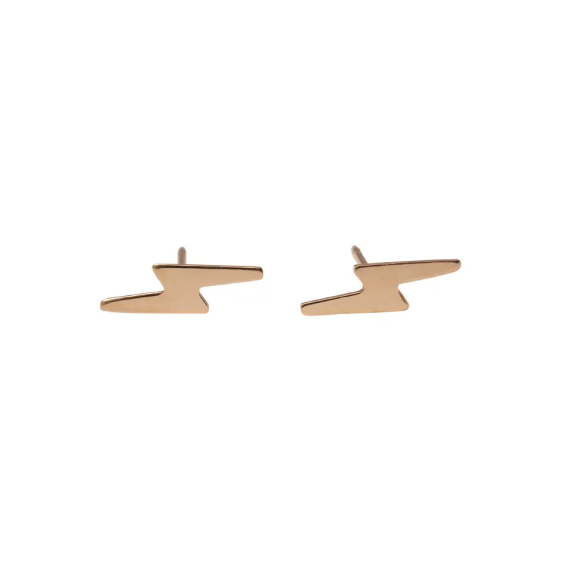 14k Gold Lightning Bolt Studs sold by RG