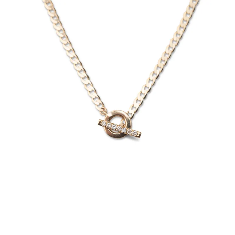 14k Diamond Toggle Curb Link Necklace .10 CTW sold by RG