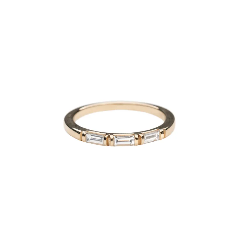 14k Triple Baguette Ring sold by RG