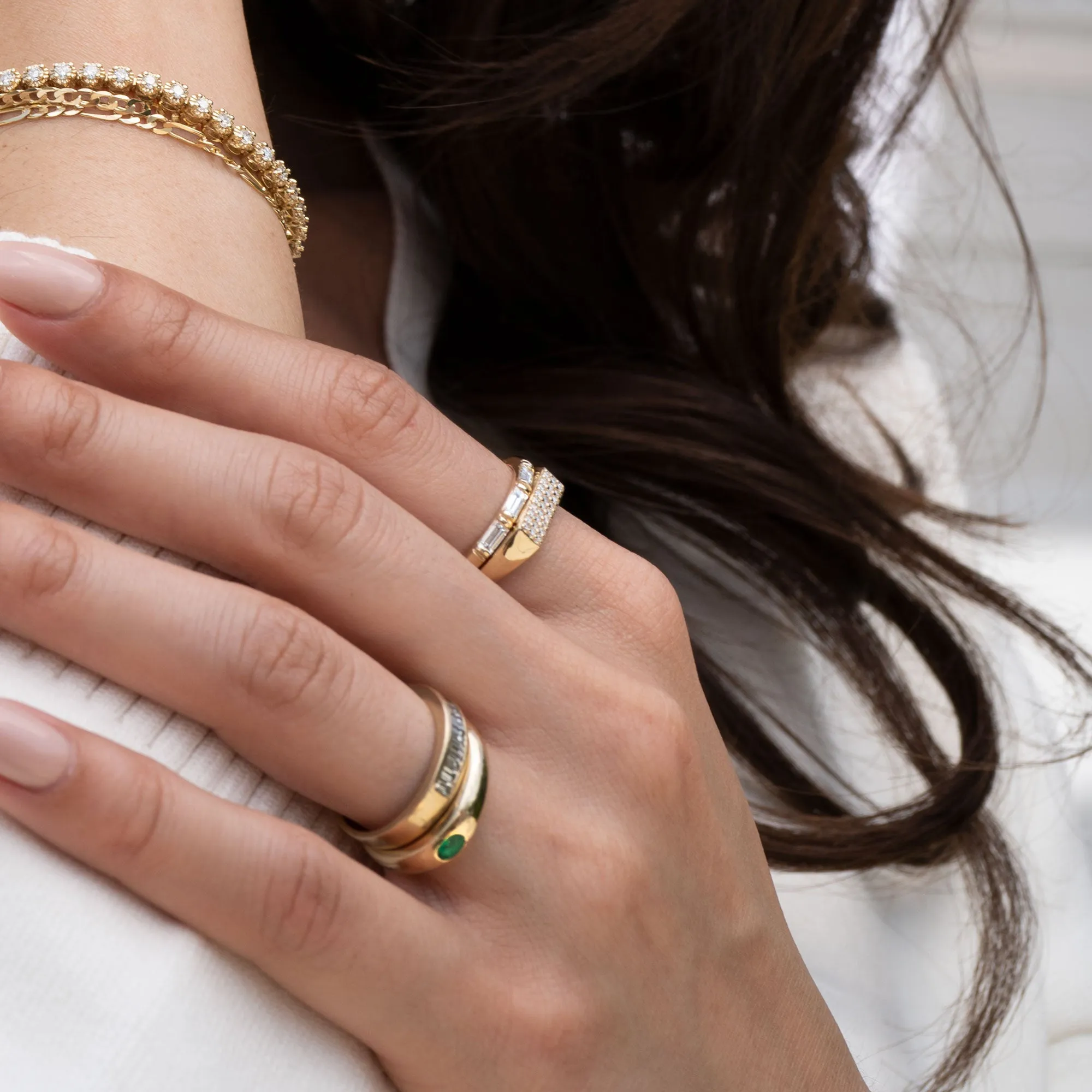 14k Triple Baguette Ring sold by RG product image thumbnail 4