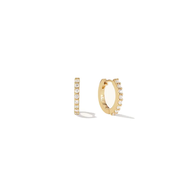 14k Dainty Diamond Huggies sold by RG