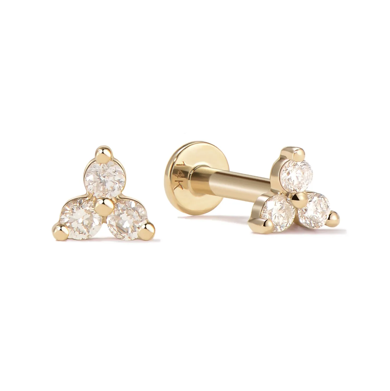 14k Cluster Flatback Studs sold by RG product image thumbnail 3