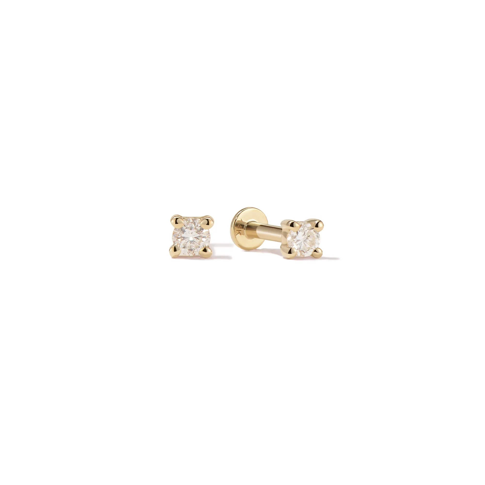 14k Little Diamond Flatback Studs sold by RG