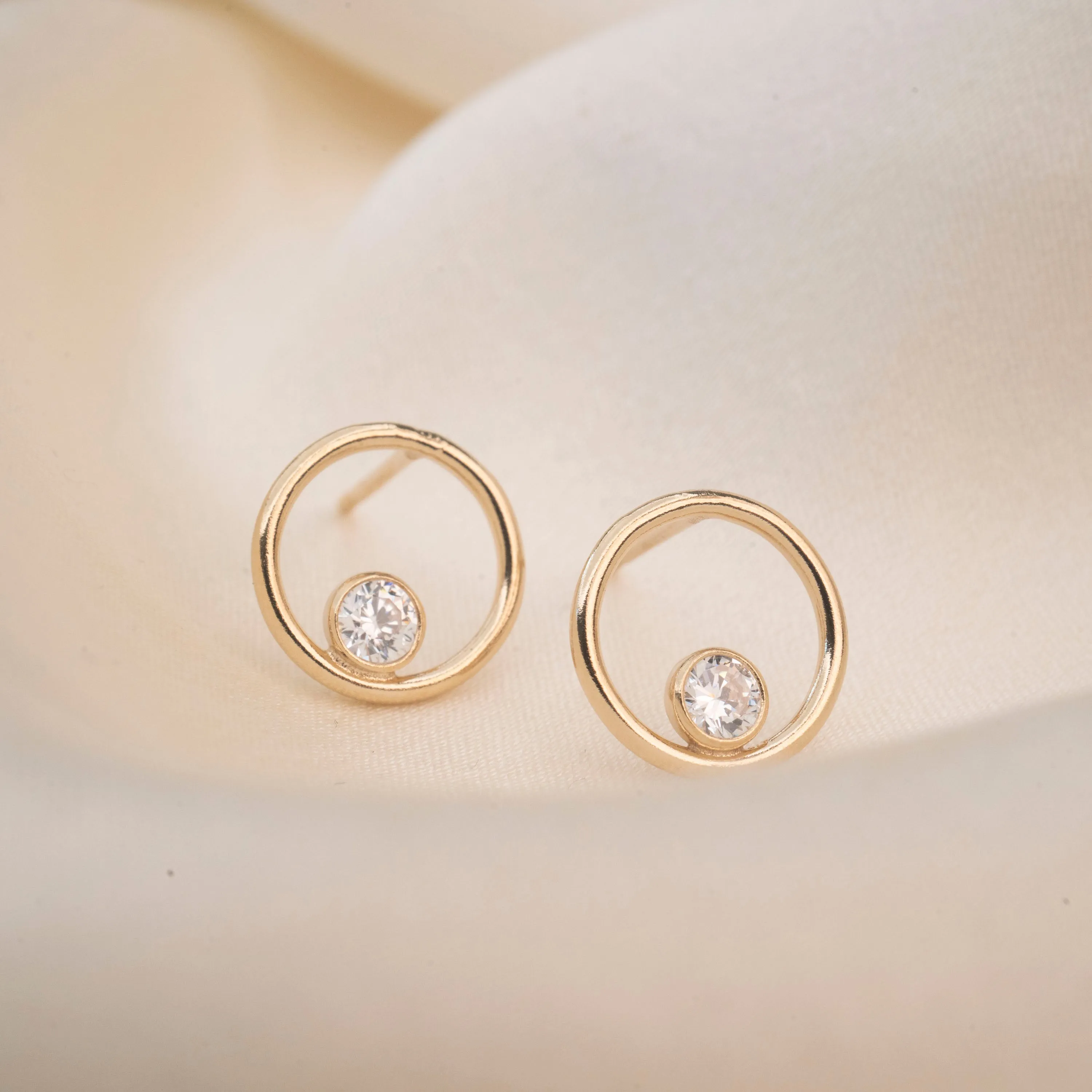 Gold Filled Circle Crystal Studs sold by RG product image thumbnail 3