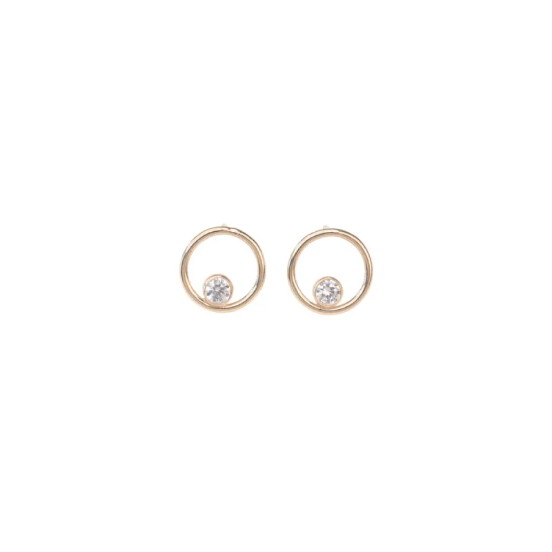 Gold Filled Circle Crystal Studs sold by RG