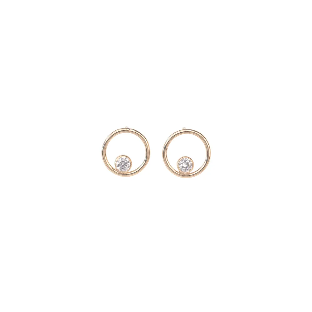 Gold Filled Circle Crystal Studs sold by RG