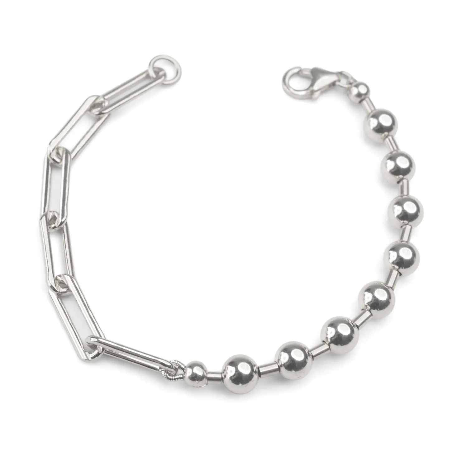 Silver Beaded Paperclip Bracelet sold by RG