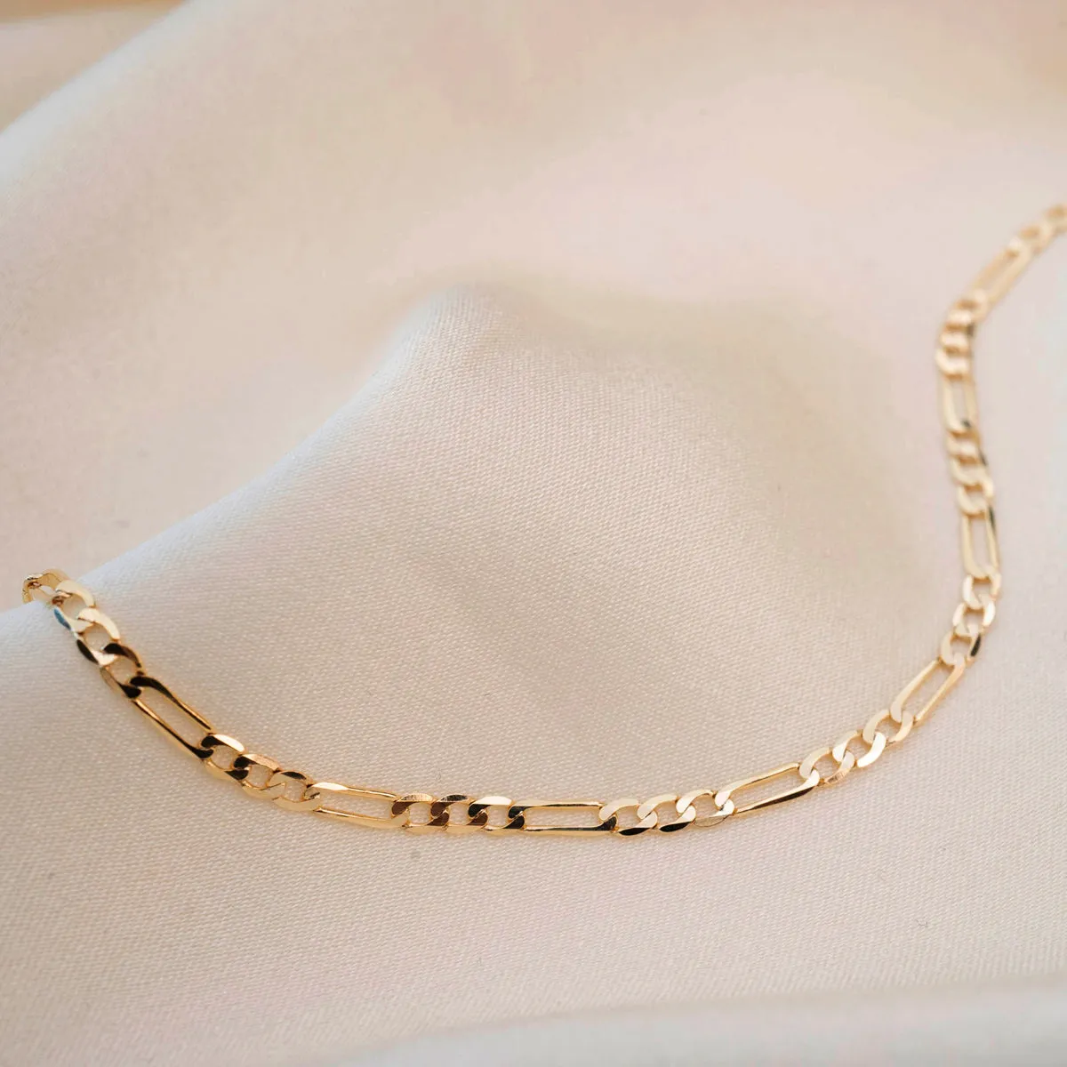 14k Thin Figaro Bracelet sold by RG product image thumbnail 3