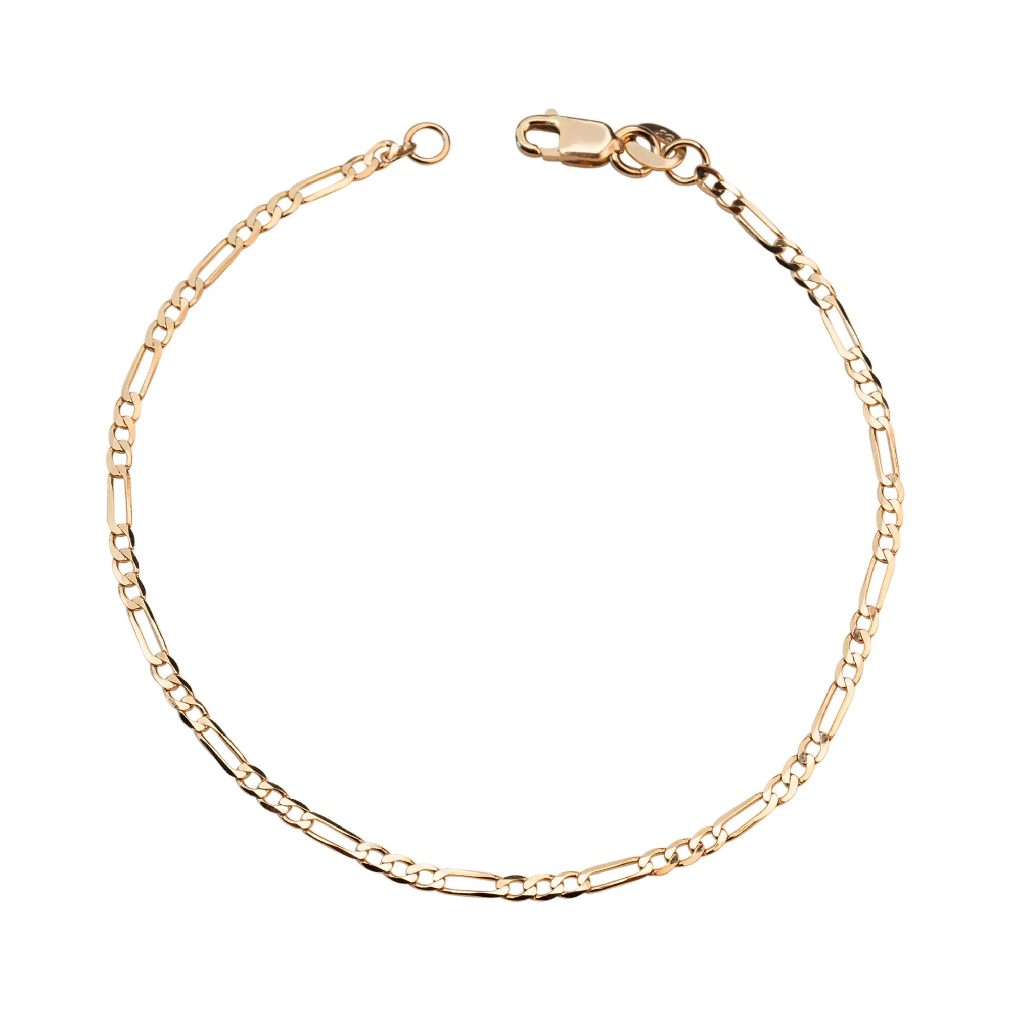 14k Thin Figaro Bracelet sold by RG