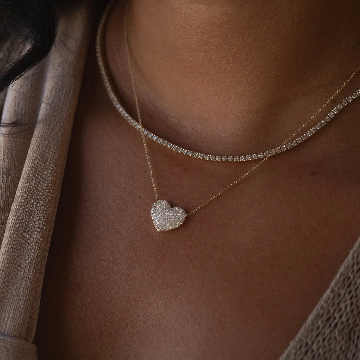 14k Large Diamond Puffy Heart Necklace sold by RG product image thumbnail 2