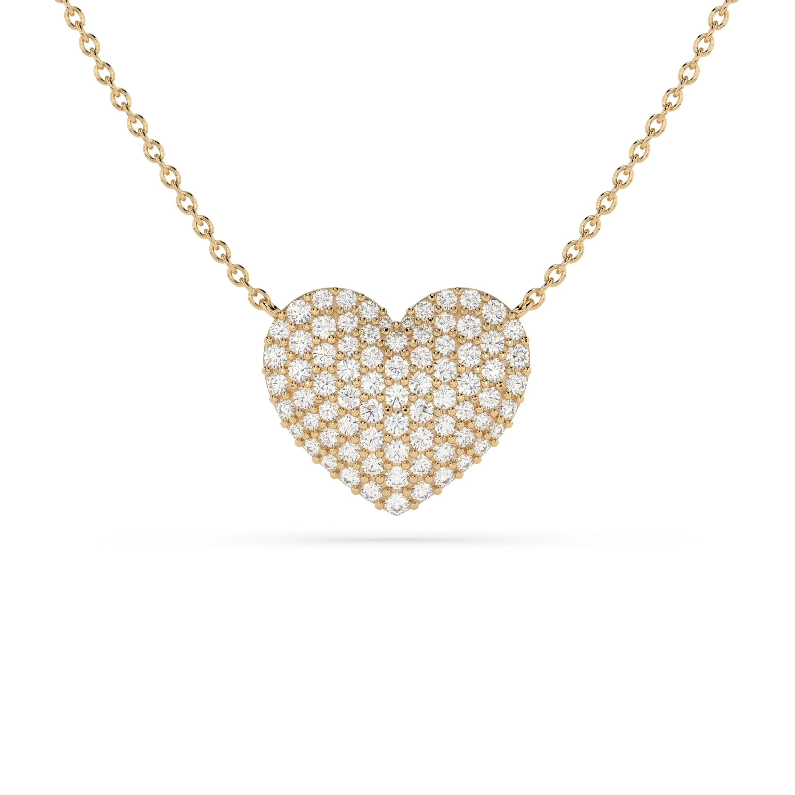 14k Large Diamond Puffy Heart Necklace sold by RG