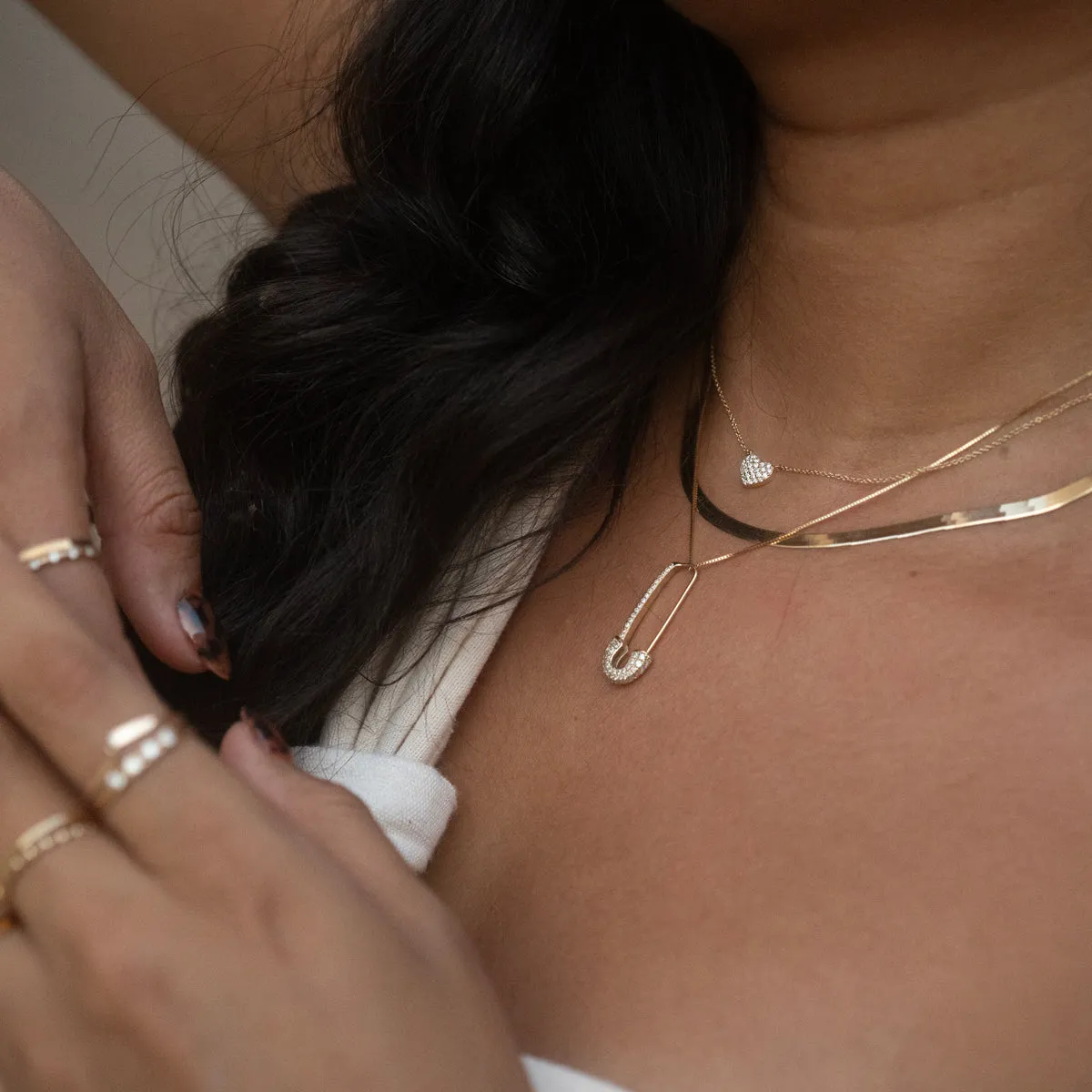 14k Diamond Puffy Heart Necklace sold by RG product image thumbnail 3