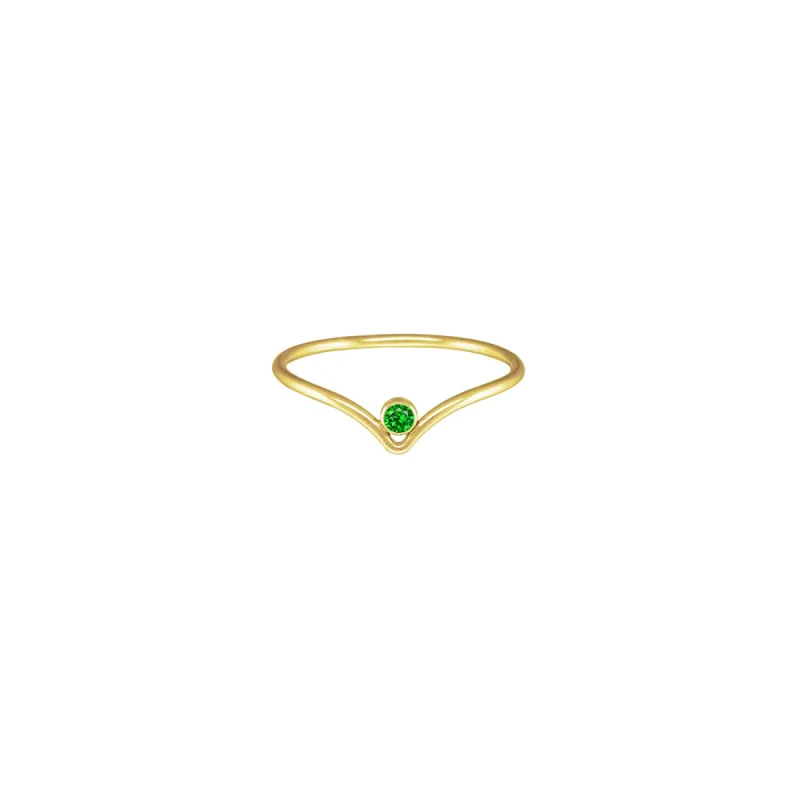 Gold Filled Emerald Chevron Stacker sold by RG