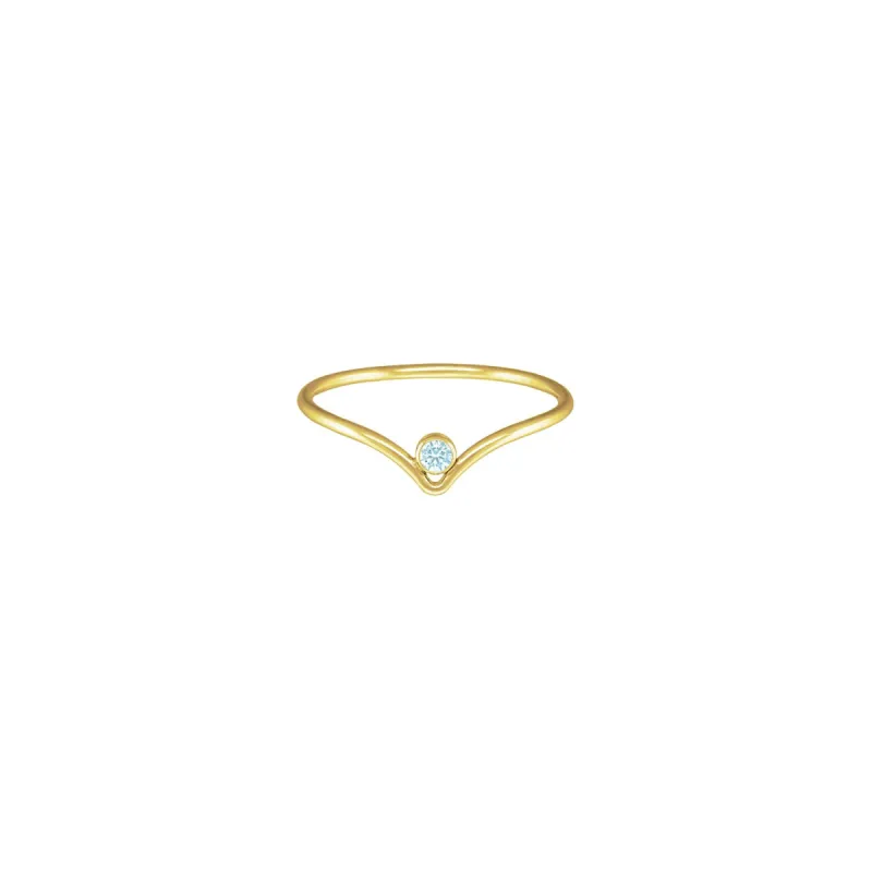 Gold Filled Aquamarine Chevron Stacker sold by RG