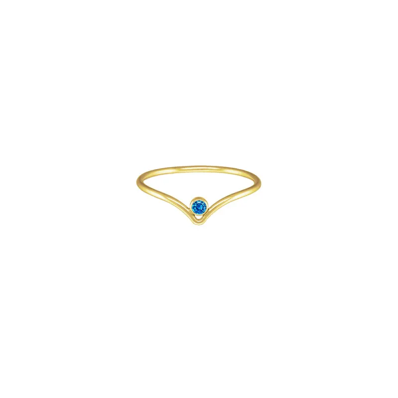 Gold Filled Aqua Blue Crystal Chevron Stacker sold by RG
