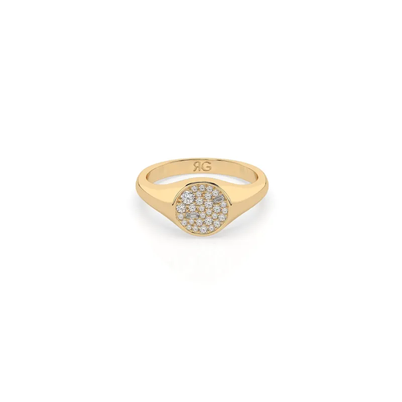14k Diamond Full Moon Signet Ring sold by RG