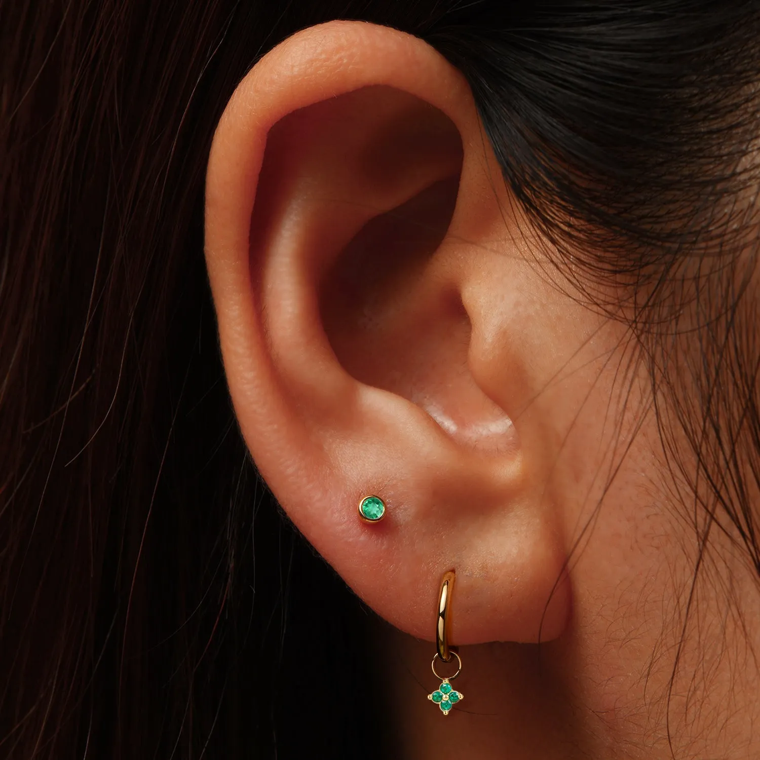 14k Emerald Hoop Charm sold by RG product image thumbnail 2