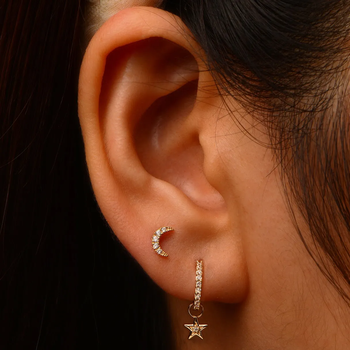 14k Diamond Star Hoop Charm sold by RG product image thumbnail 2